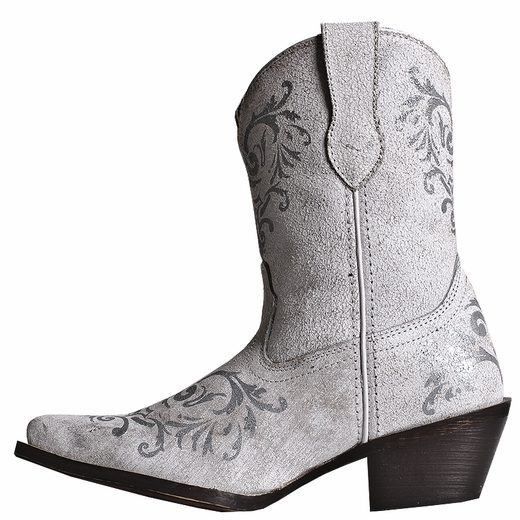 Laredo Tattoo White Leather Short Top Boots