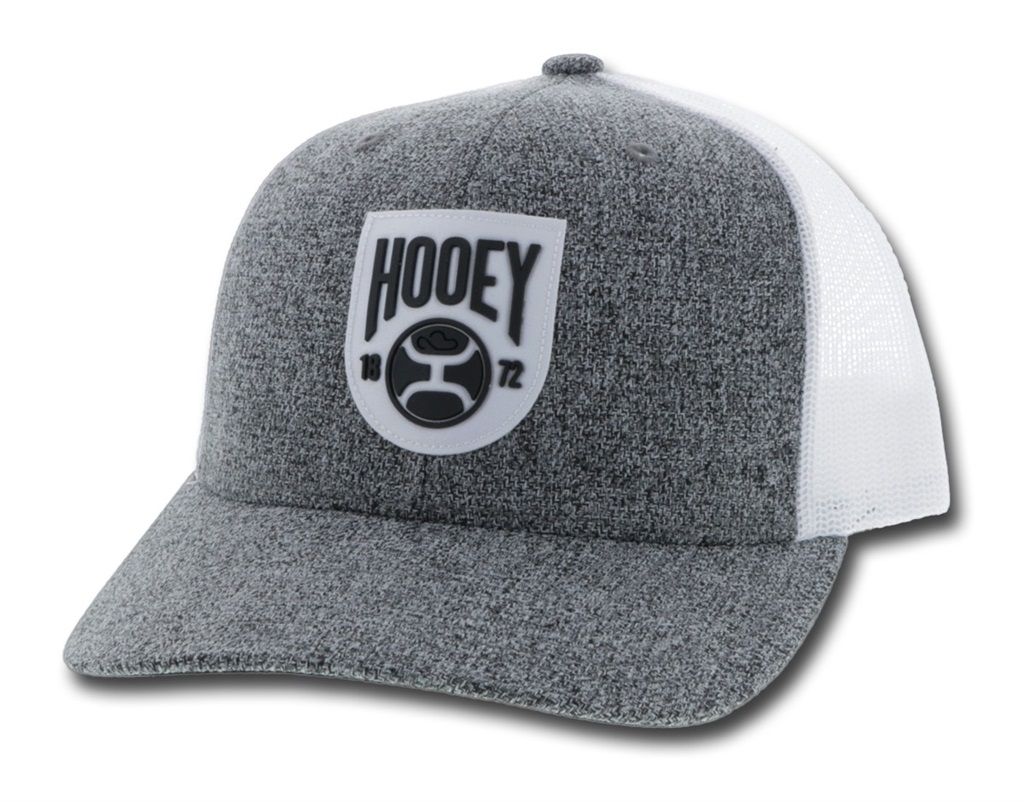 Bronx Hooey Grey and White 6-Panel Trucker with White and Black Patch