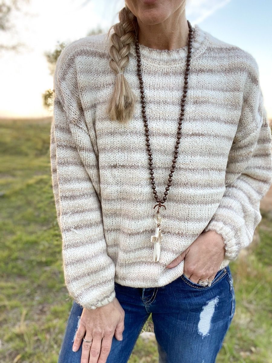 Piper Ombre Stripe Sweater In Oatmeal By Z Supply Zw214477