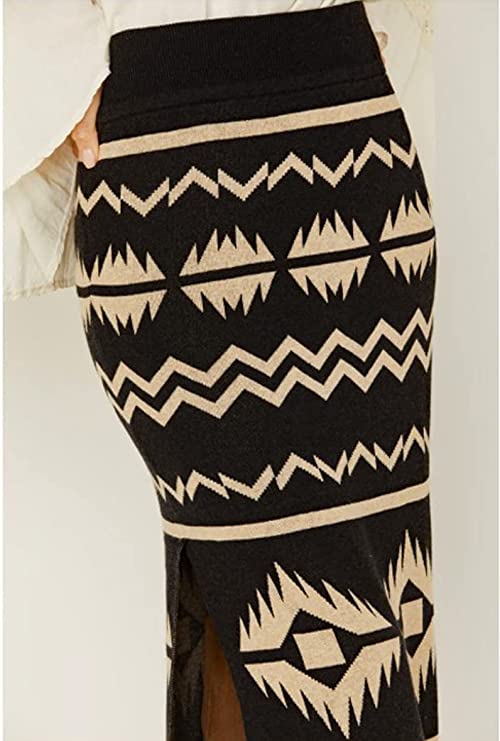 Tasha Polizzi Sherwood Aztec Print Skirt In Black 341706