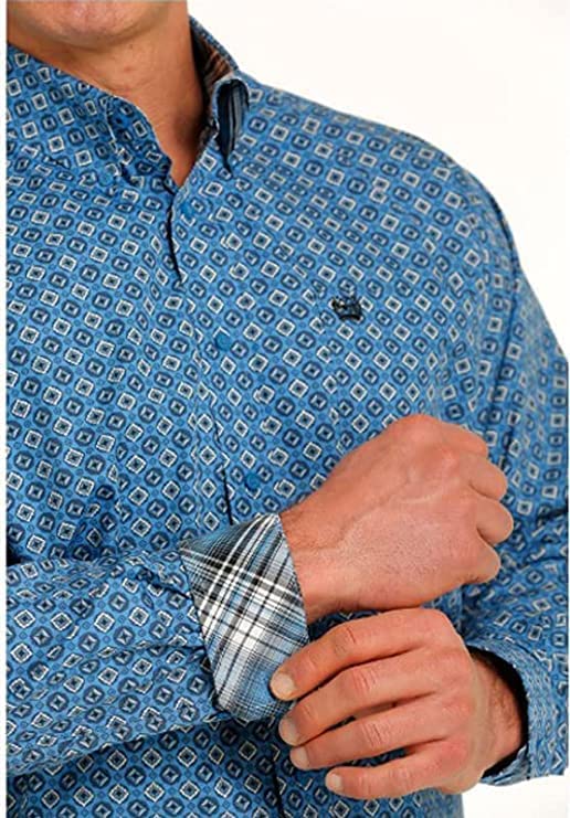 Cinch Men's Diamond Geo Print Long Sleeve Button Down Western Shirt