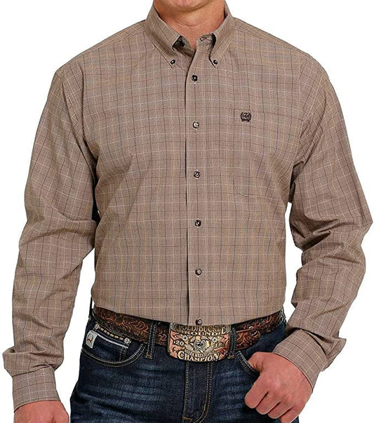 Cinch MTW1105491 Long Sleeve Khaki Plaid Shirt