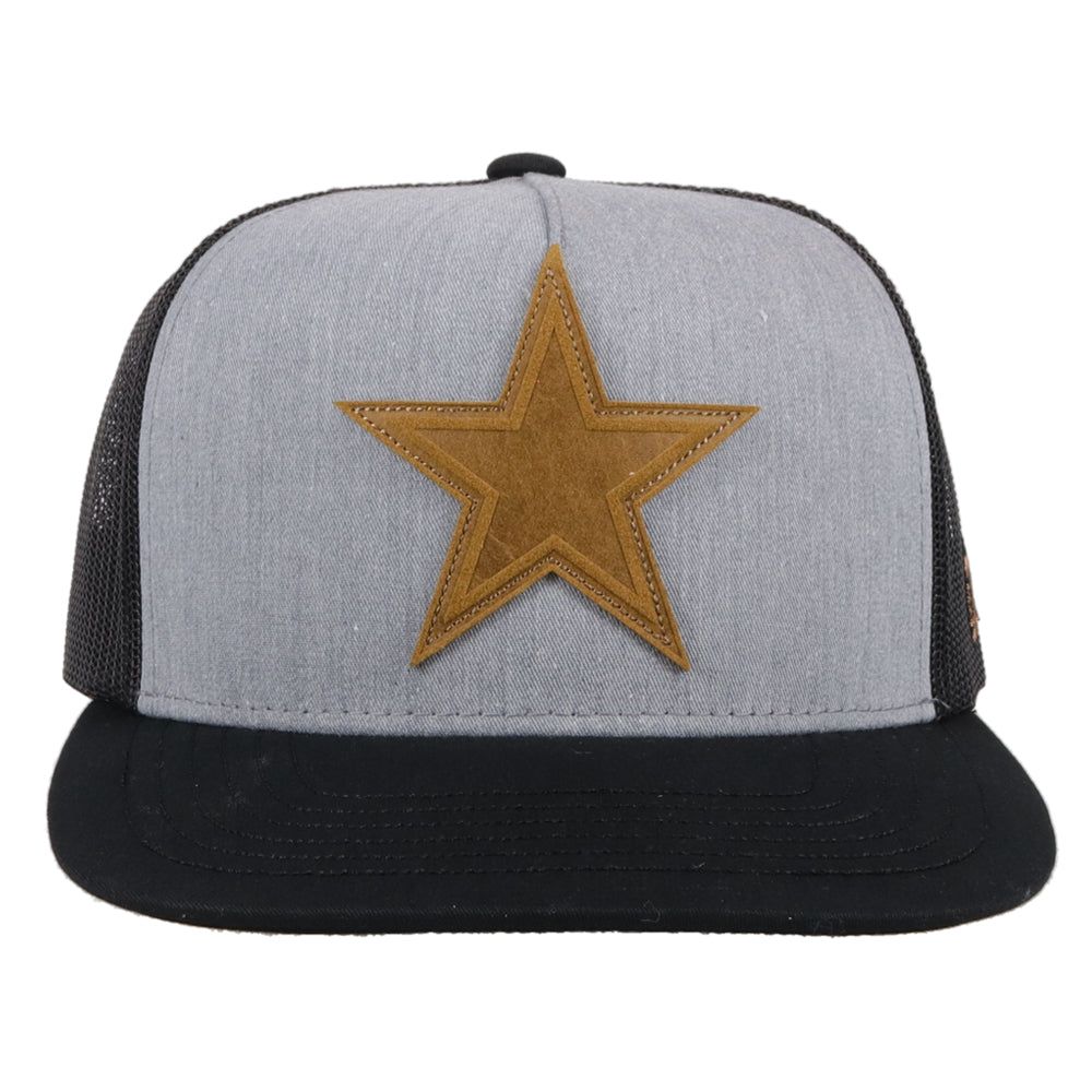 Hooey Dallas Cowboys Hat In Grey And Black Trucker With Tan Star Logo 7153T-GYBK