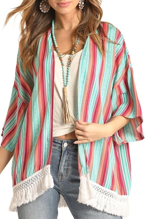 Rock and Roll Cowgirl Stripe Kimono