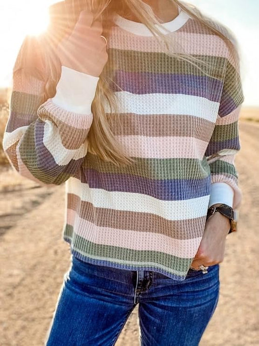Ladies Sedona Stripe Long Sleeve Zlt214404