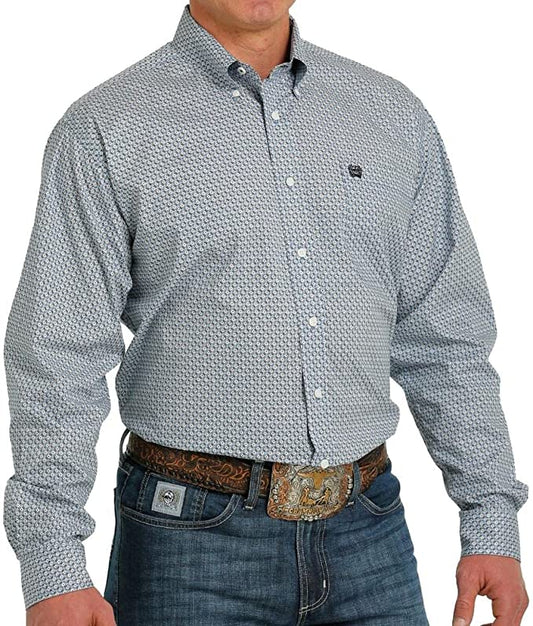 Cinch Men's Stretch Geometric Print Button Down Western Shirt