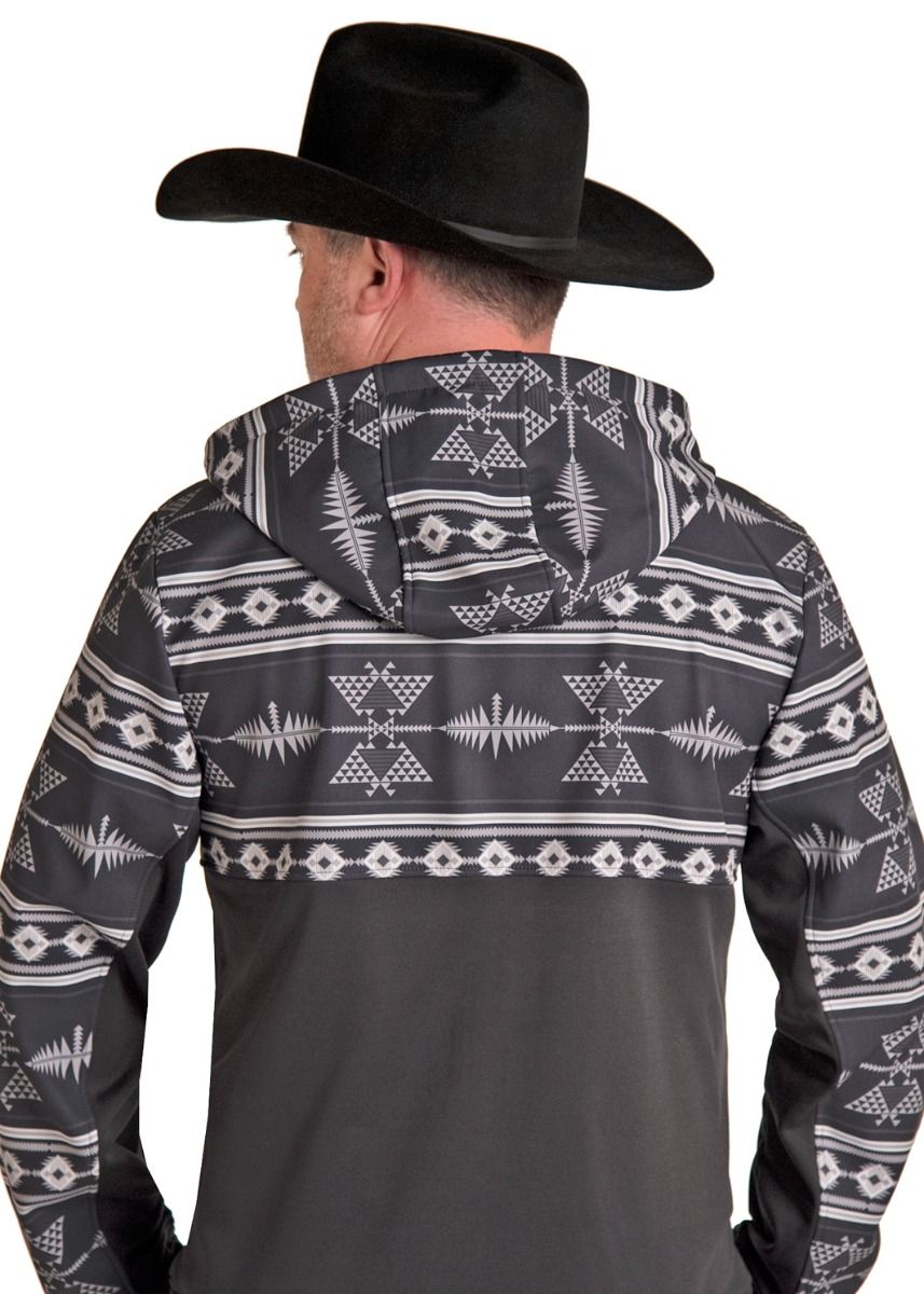 Aztec Printed Soft Shell Jacket With Fleece Trim By Rock and Roll Denim 92-1127