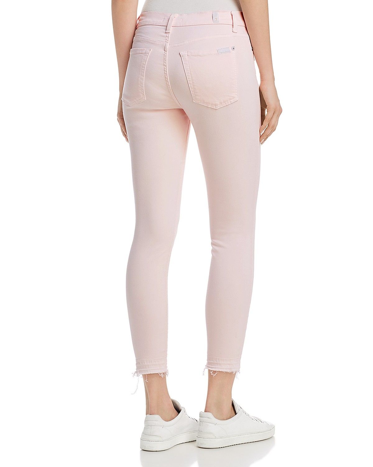 7 For All Mankind Released Hem Skinny in Pink Sunrise