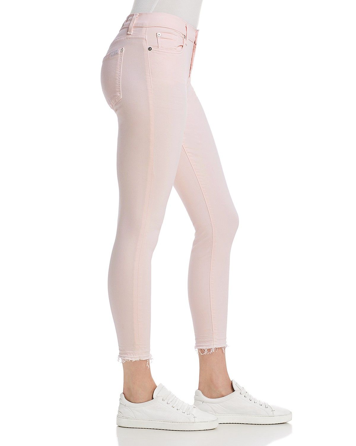 7 For All Mankind Released Hem Skinny in Pink Sunrise