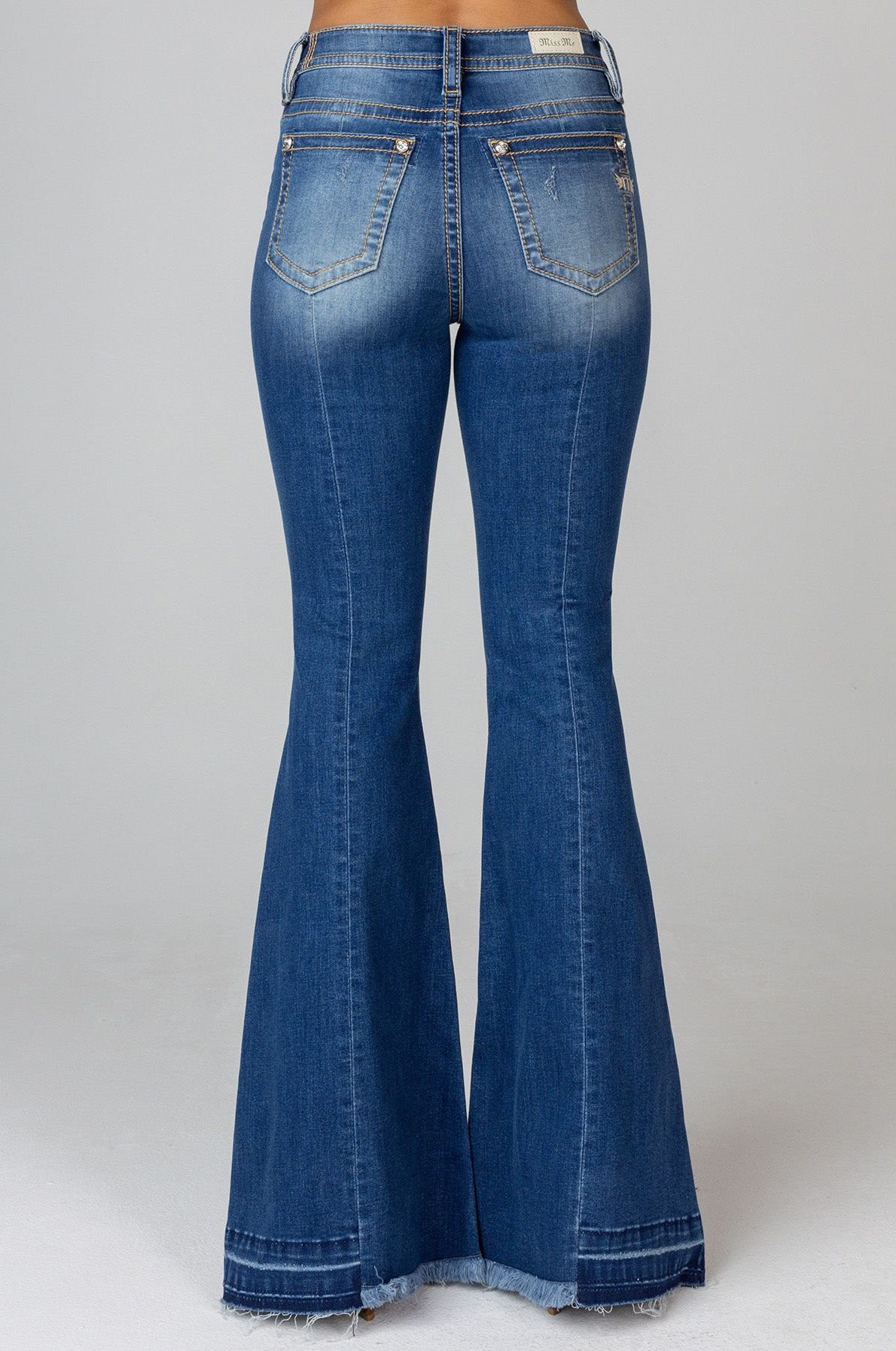 Miss Me High Rise Super Flare Medium Wash