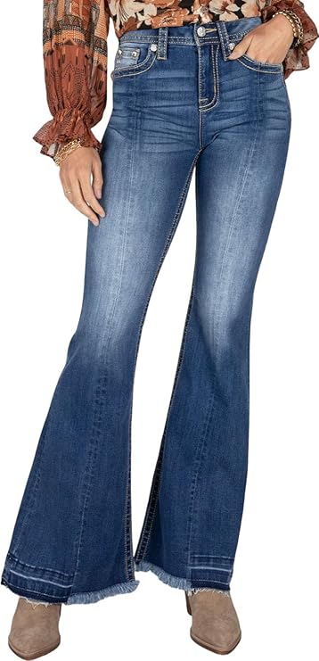 Miss Me High Rise Super Flare Medium Wash