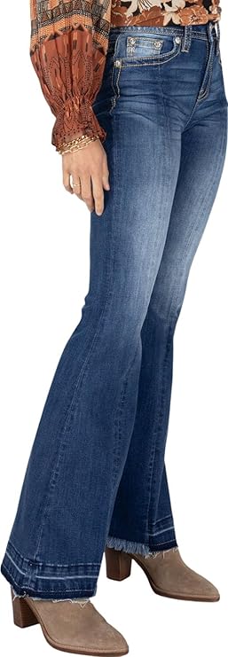 Miss Me High Rise Super Flare Medium Wash