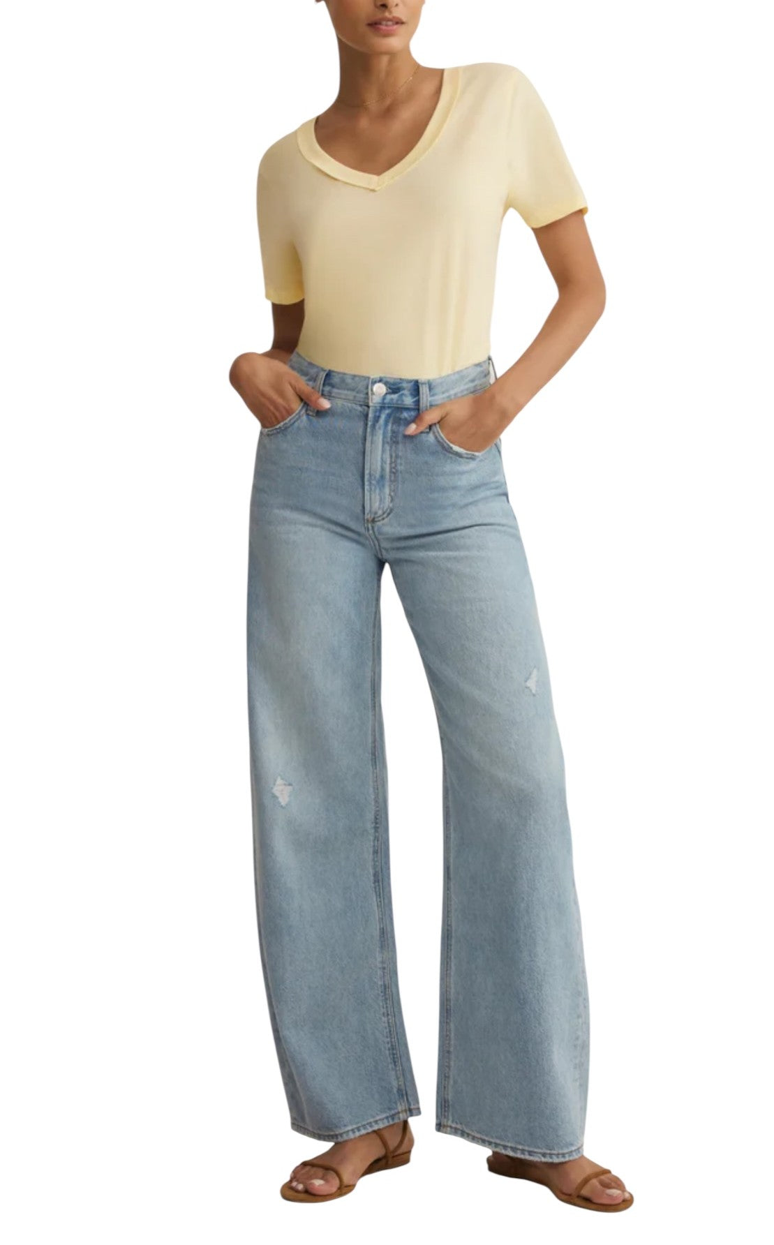 Elara Cotton Jersey Top in Pineapple
