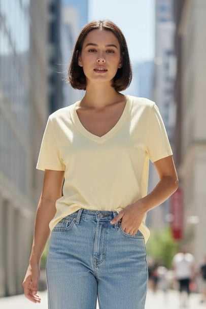 Elara Cotton Jersey Top in Pineapple