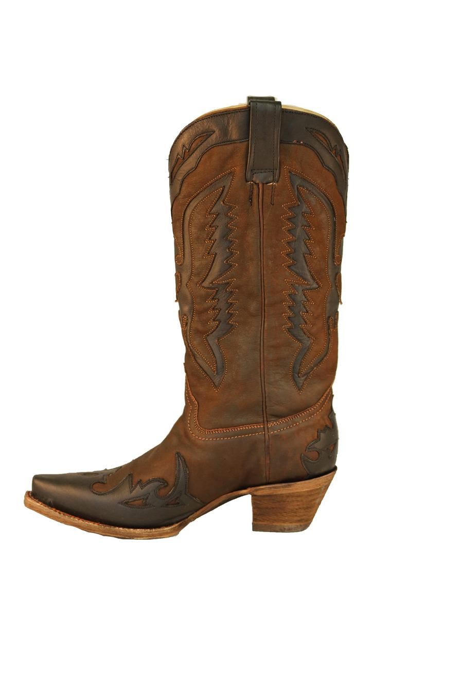 Corral Brown and Black Eagle Inlay Boots