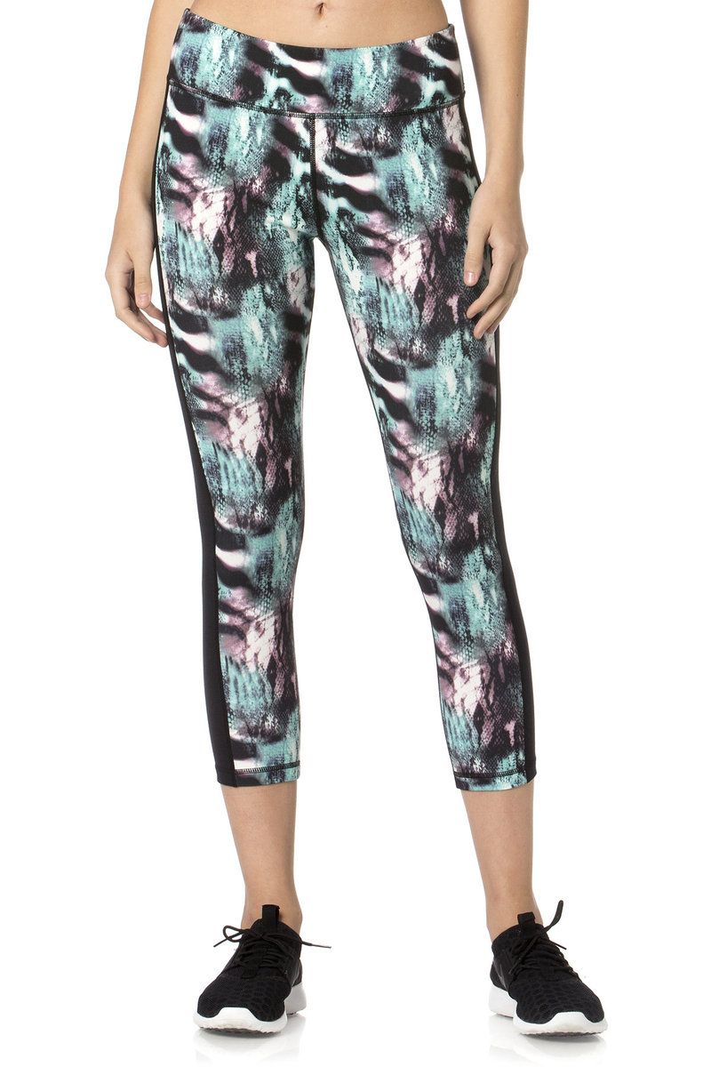 Miss Me Blue Cobra Flash Crop Leggings