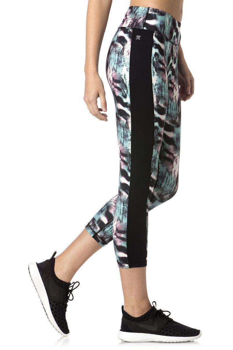 Miss Me Blue Cobra Flash Crop Leggings