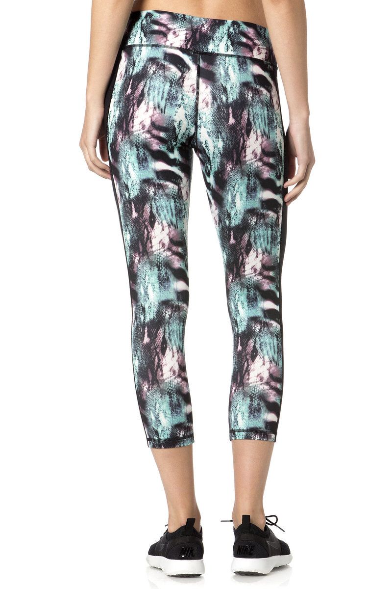 Miss Me Blue Cobra Flash Crop Leggings