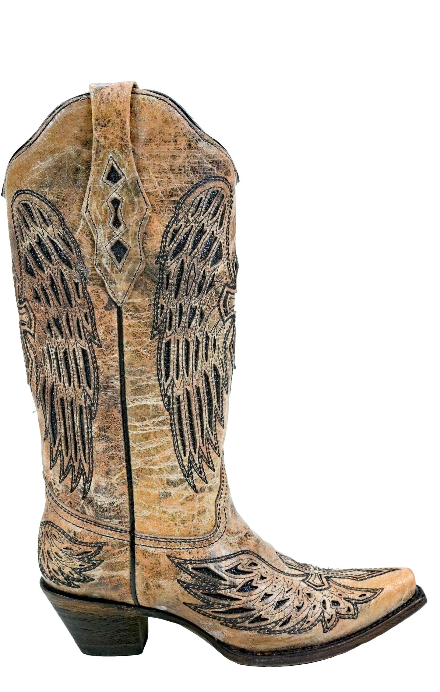 Corral Bronze Wings and Cross with Glitter Inlay Boots