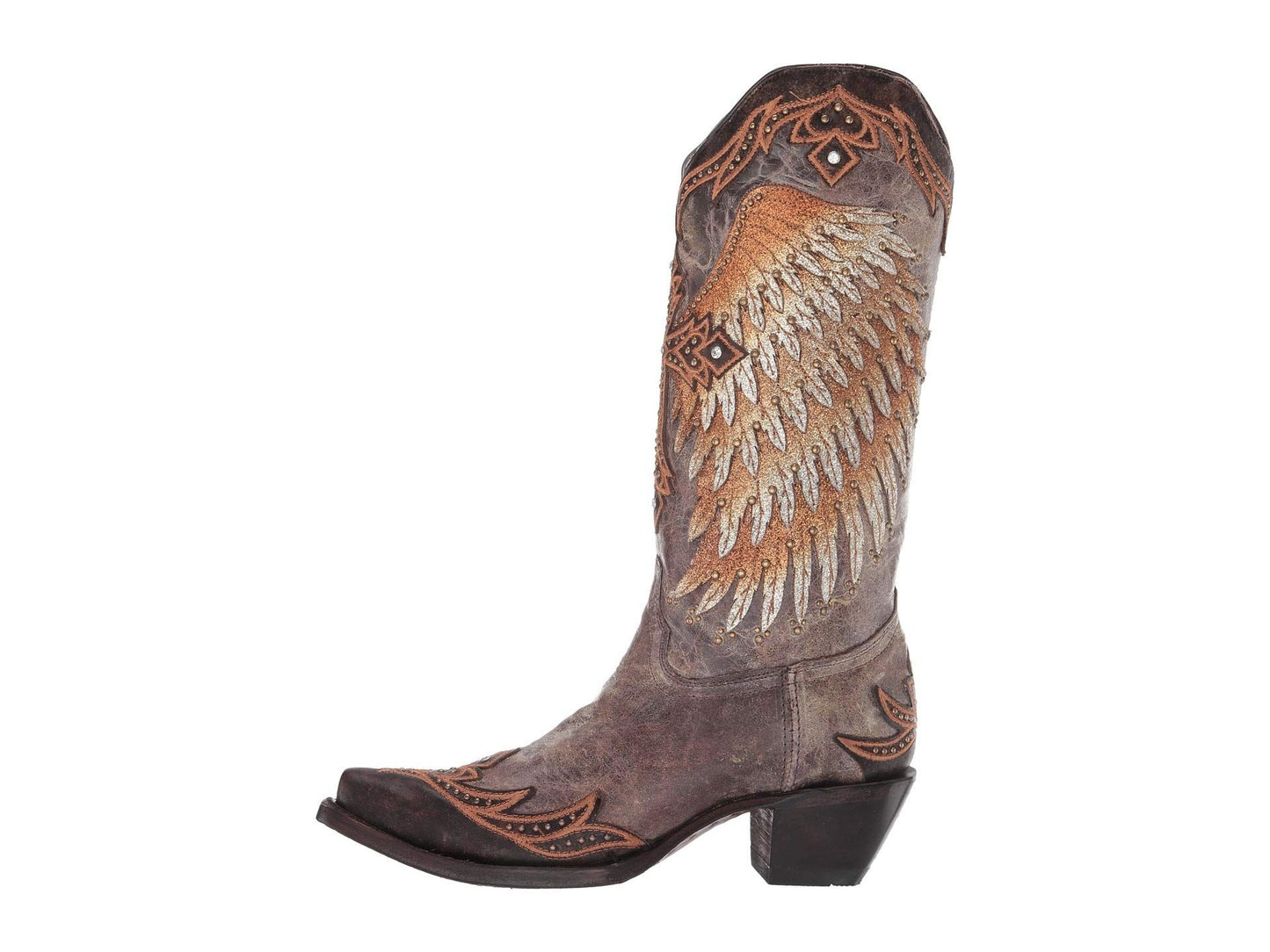 Corral Ladies Brown Wings and Cross Embroidery with Crystals Boots A3771