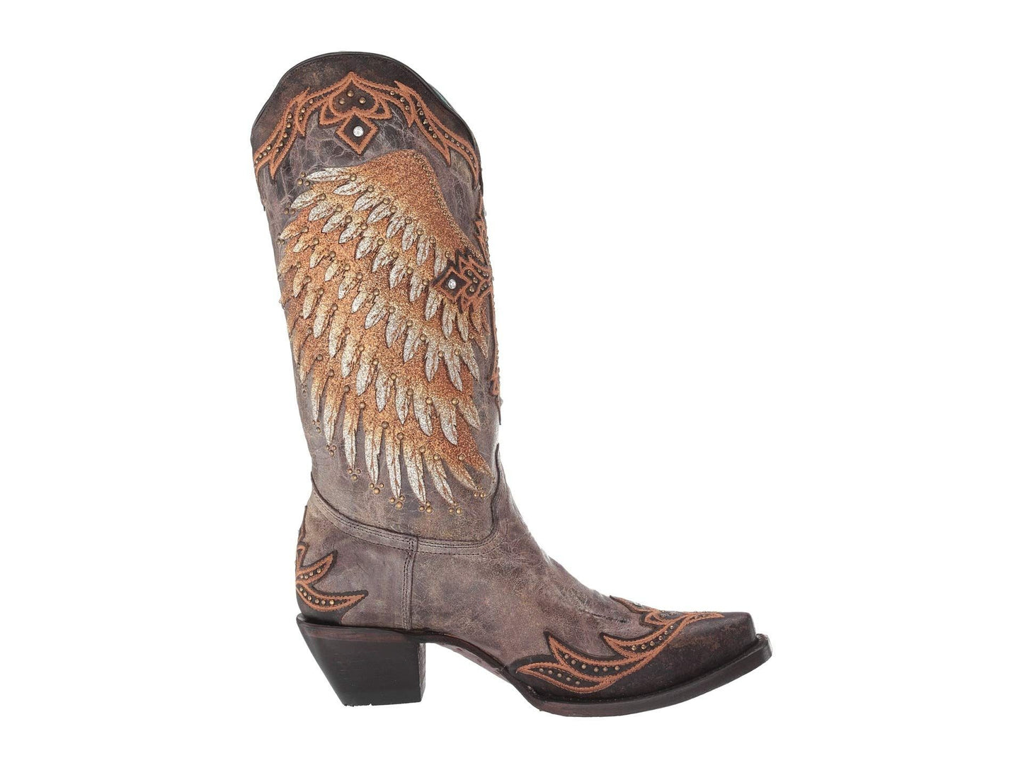 Corral Ladies Brown Wings and Cross Embroidery with Crystals Boots A3771