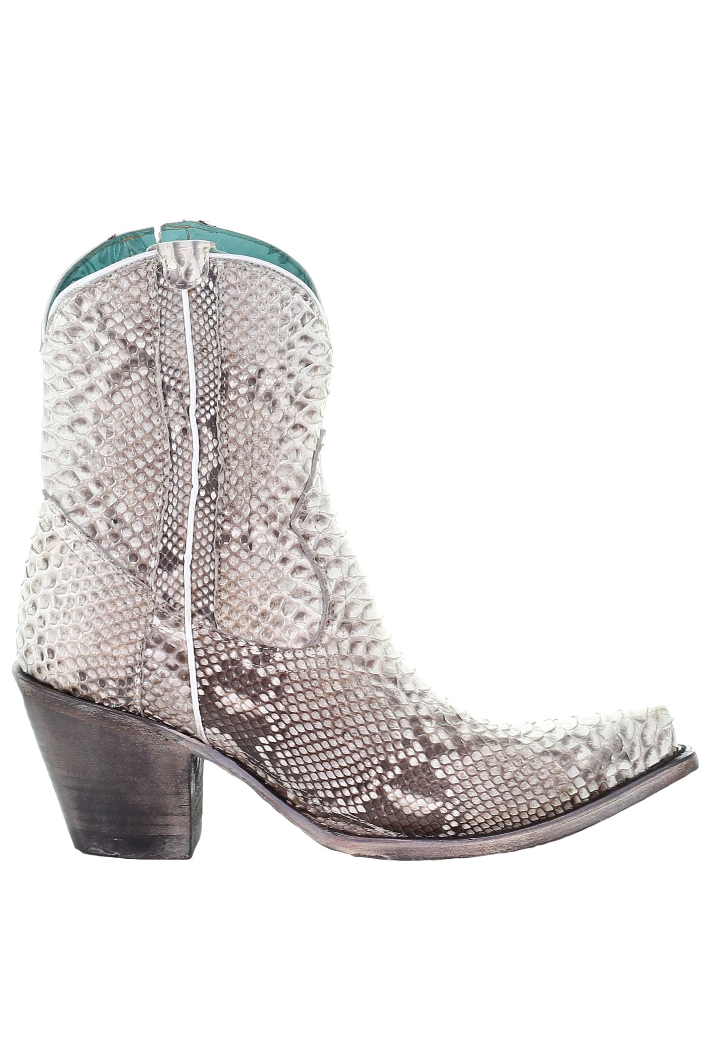 Corral Natural Python Zipper Ankle Boots