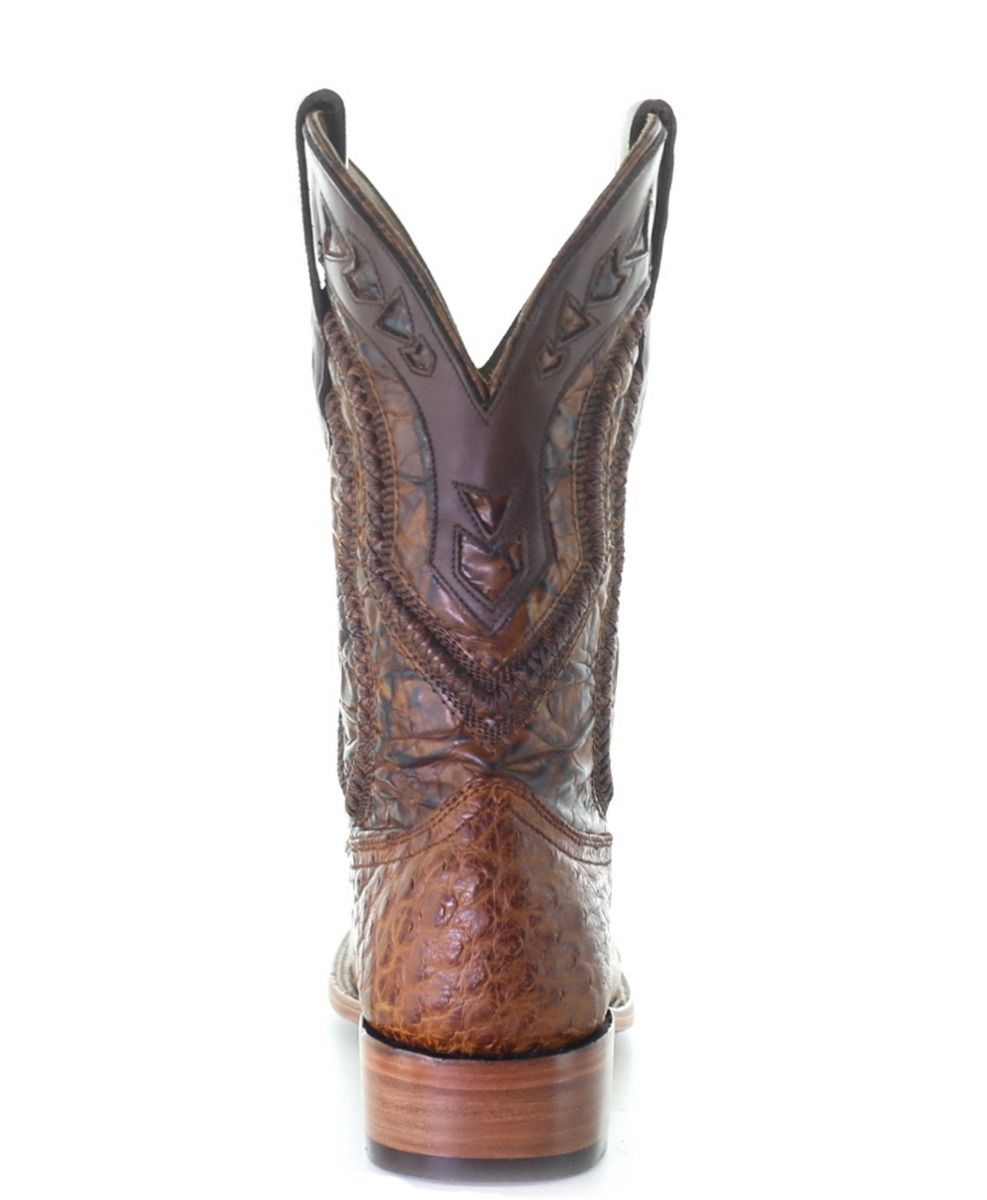 Cognac Ostrich Overlay and Embroidery Boots A4007 By Corral