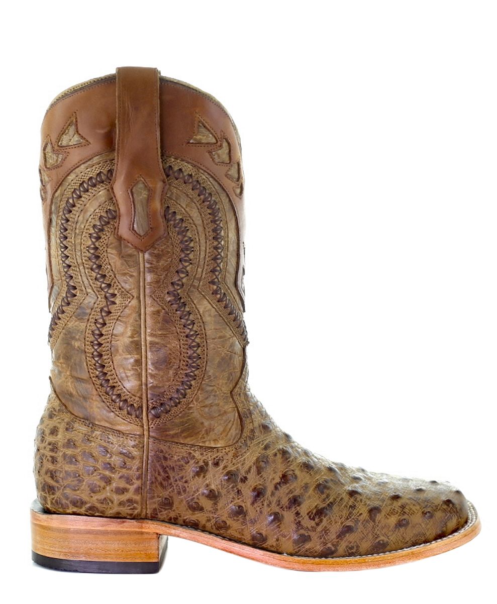 Corral Men's Orix Ostrich Overlay and Embroidery Boots A4008