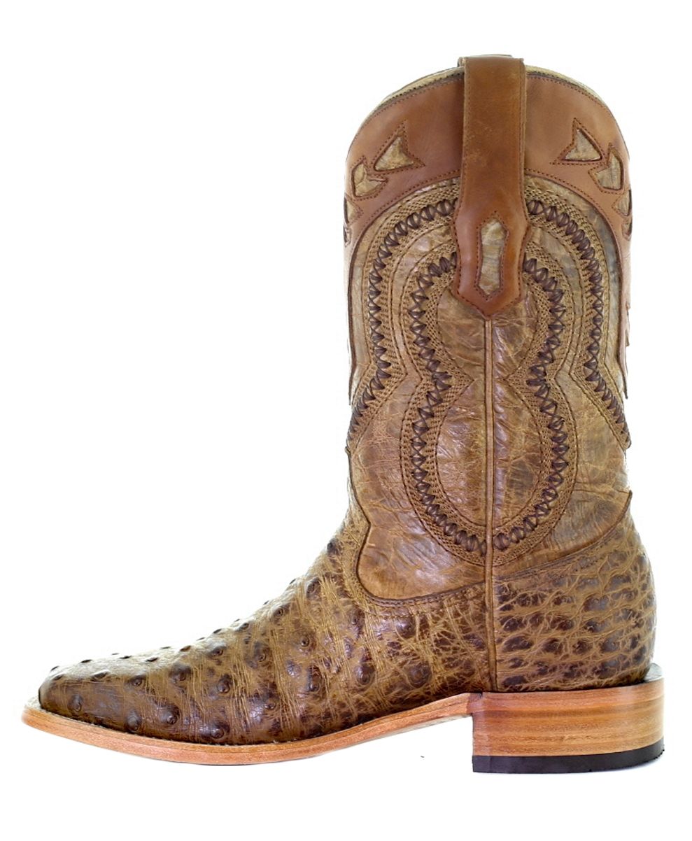 Corral Men's Orix Ostrich Overlay and Embroidery Boots A4008