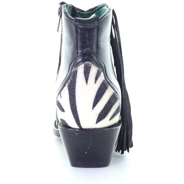 Corral Stingray Zebra Print Fringe Bootie