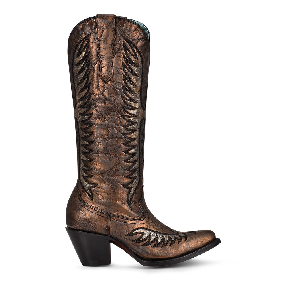 Ladies Black Bronze Embroidery Boot By Corral A4215