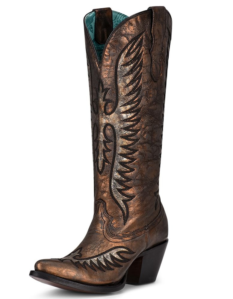 Ladies Black Bronze Embroidery Boot By Corral A4215