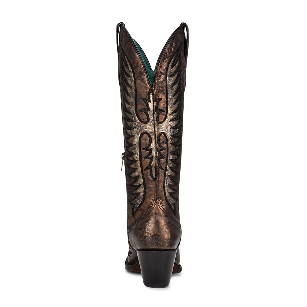 Ladies Black Bronze Embroidery Boot By Corral A4215