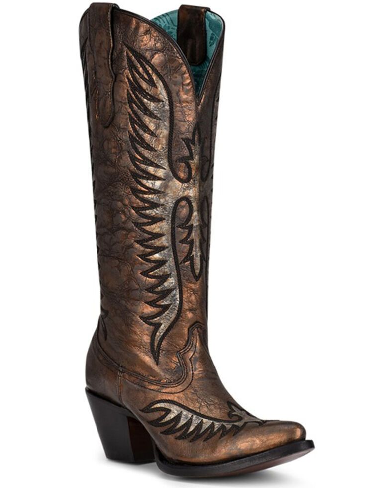 Ladies Black Bronze Embroidery Boot By Corral A4215