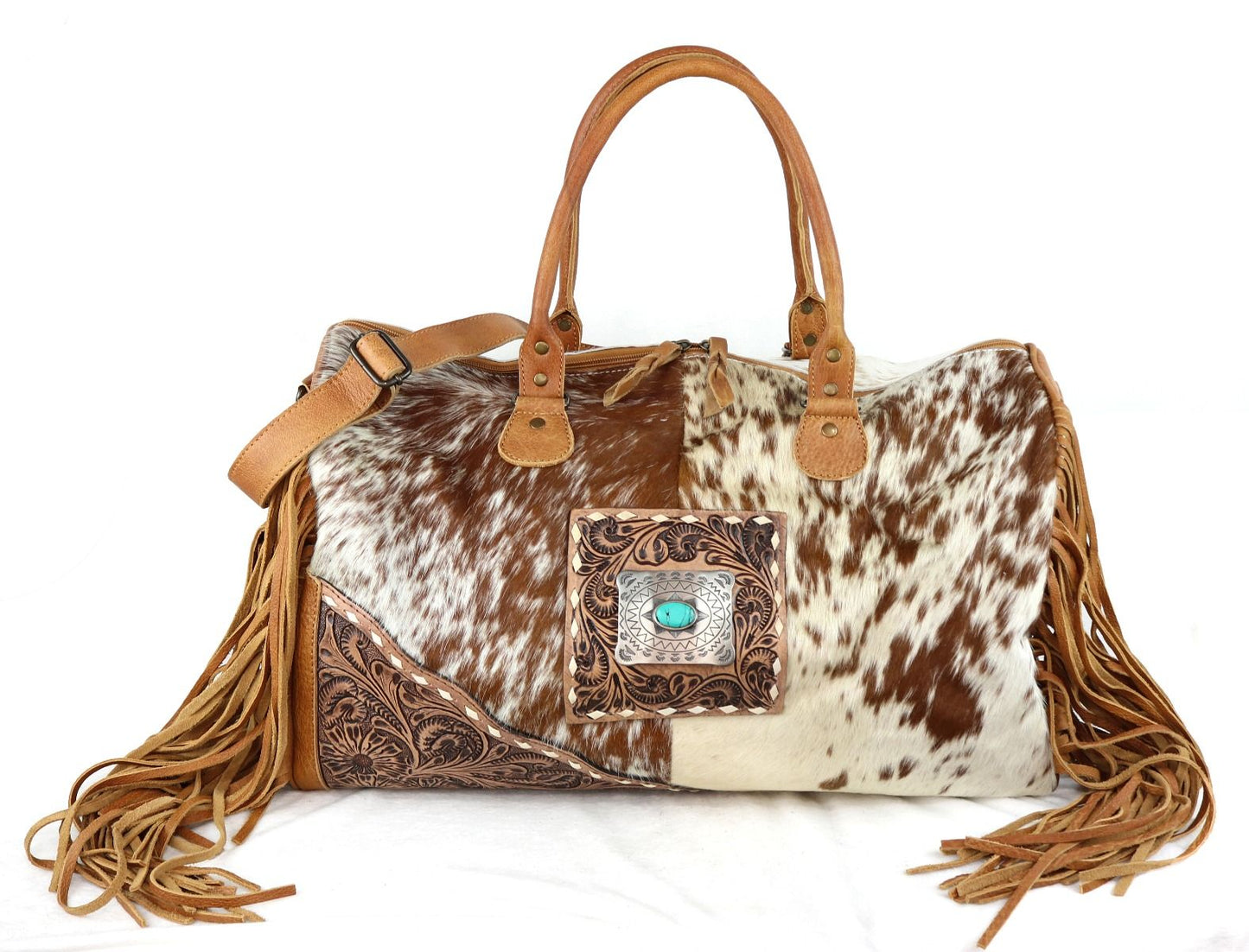 American Darling Cowhide and Fringe Duffle Bag ADBG608