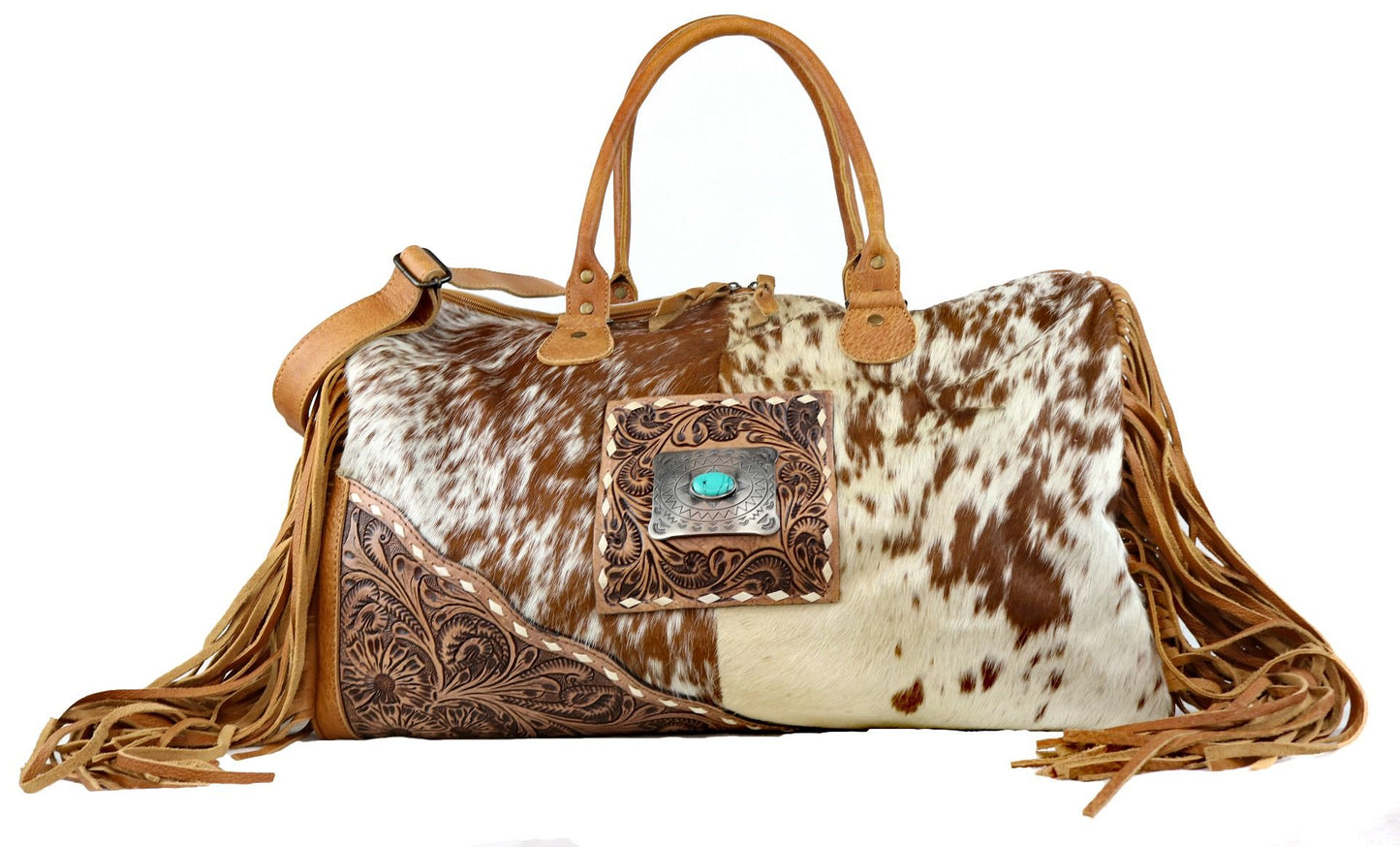 American Darling Cowhide and Fringe Duffle Bag ADBG608