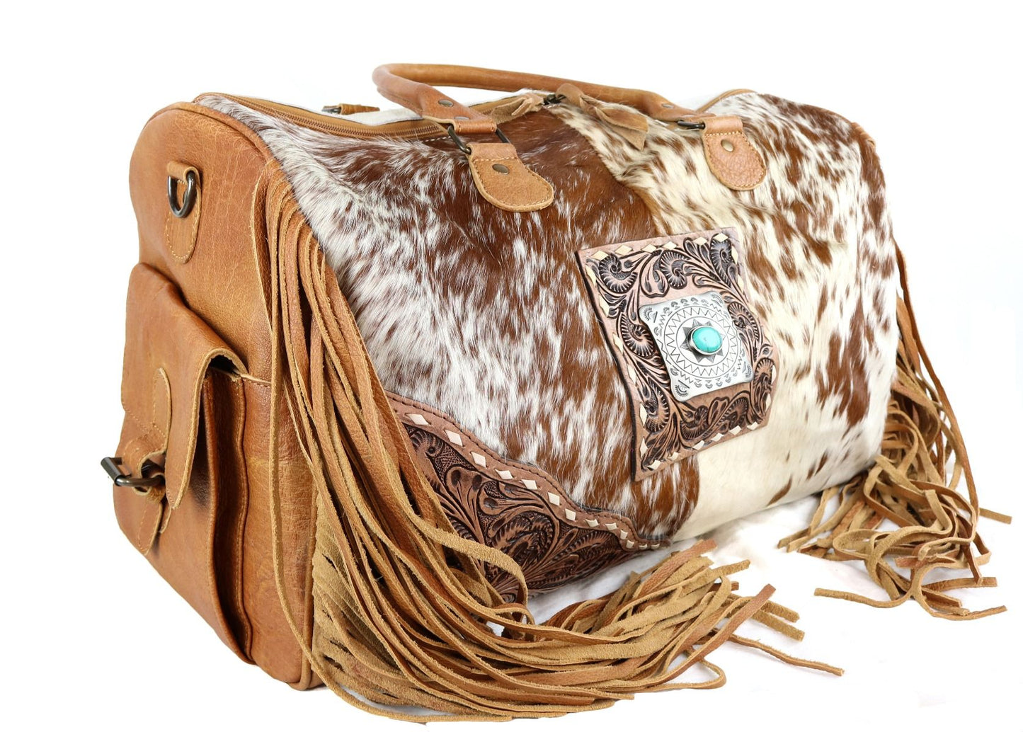 American Darling Cowhide and Fringe Duffle Bag ADBG608