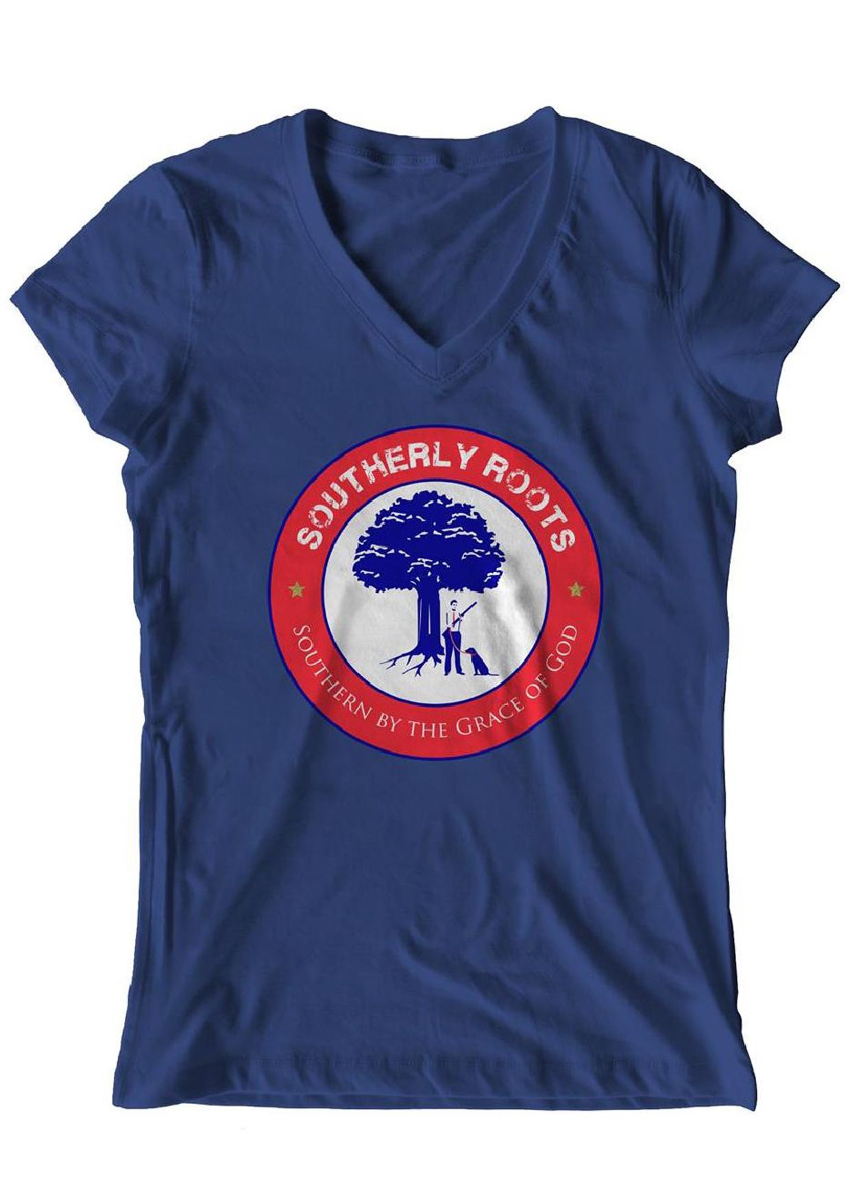 Southerly Roots Southern Belle Classic V Tee in Royal