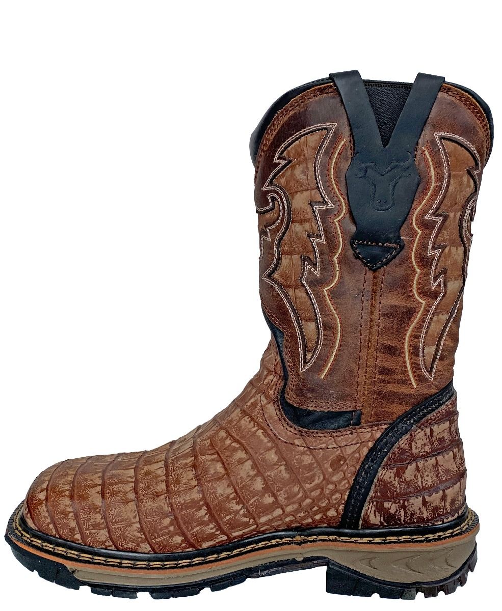 CEBU Bell Toro Rustico Faux Croc Steel Toe Boot