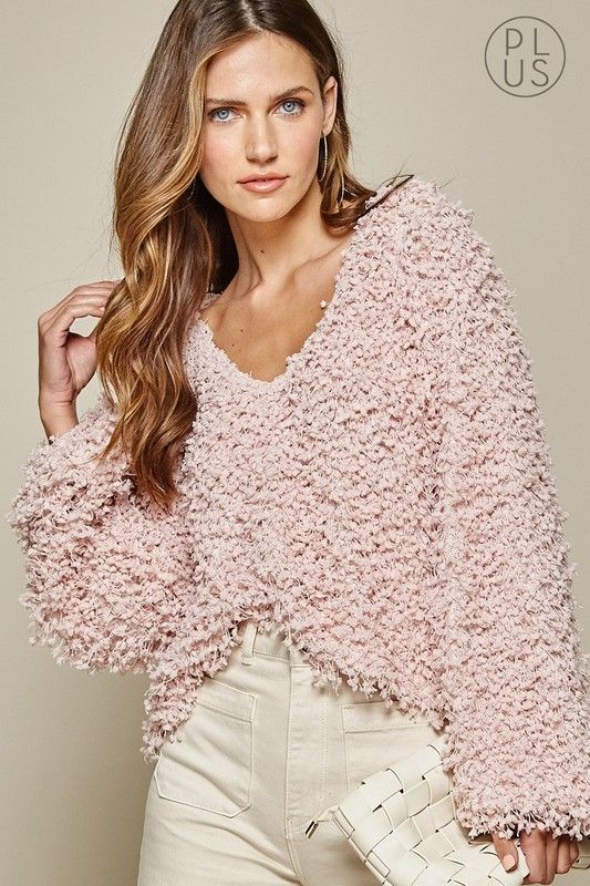 Popcorn Pullover Plus Size