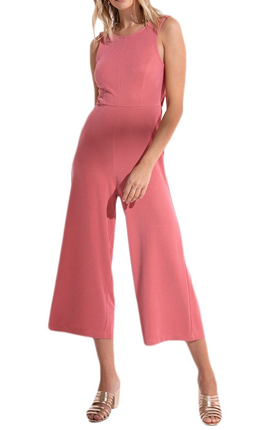 Black Swan August Tie Back Jumpsuit in Mineral Red