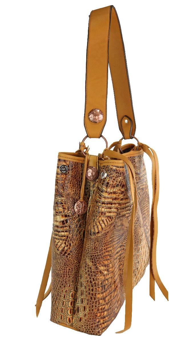 Savannah Hornback Gator Print Tote By Double J Saddlery