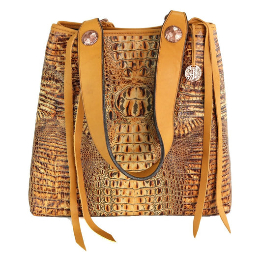 Savannah Hornback Gator Print Tote By Double J Saddlery