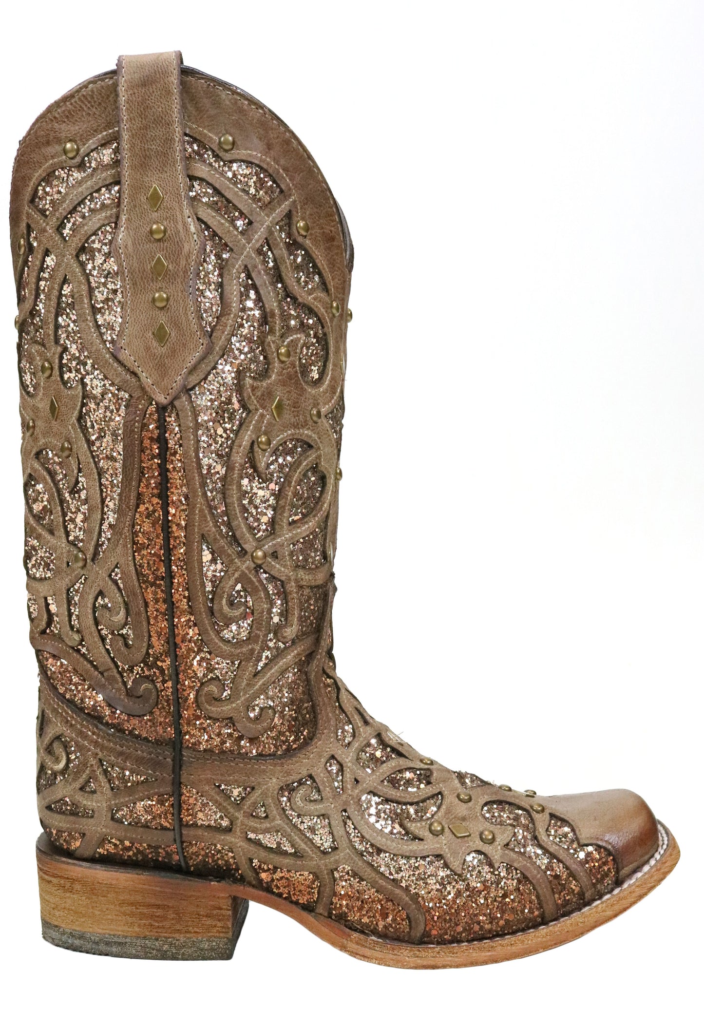 Corral Orix Glittered Studded Square Toe Boots