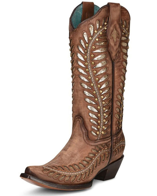 Corral Women's Tan Inlay Western Boots C3782