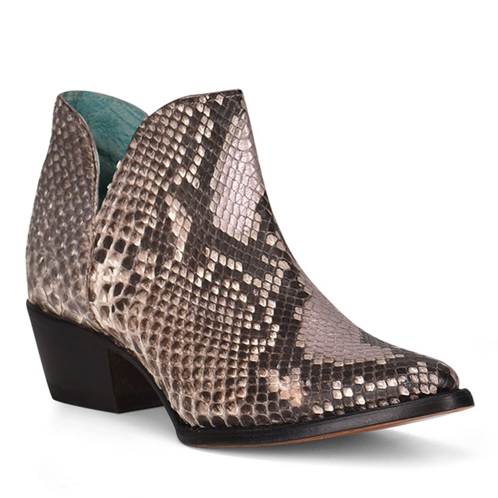 Women's Natural Python Pointed Toe Bootie By Corral C3832