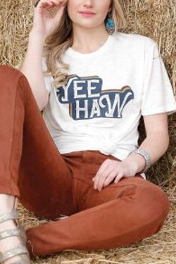 Women's Cream Yee Haw Tee By Cruel  CTT7385001