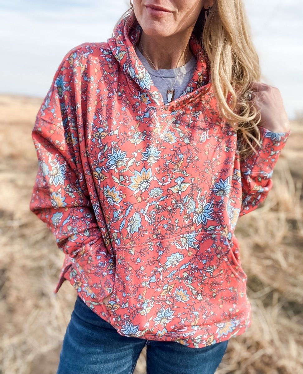 Ladies Poppy In Pink Western Floral Hoody By Hooey HH1206PK