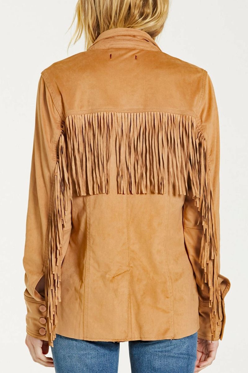 Levi Fringed Dark Tan Jacket By Dear John DJM62E165DKN