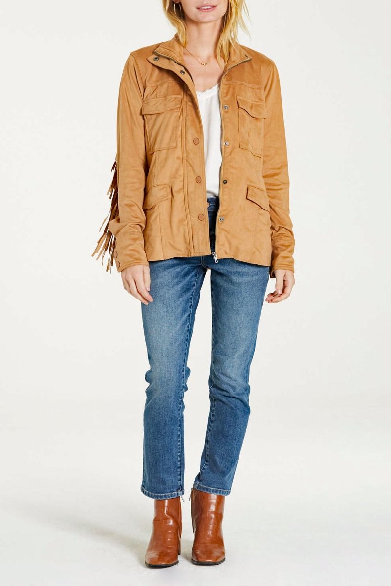 Levi Fringed Dark Tan Jacket By Dear John DJM62E165DKN